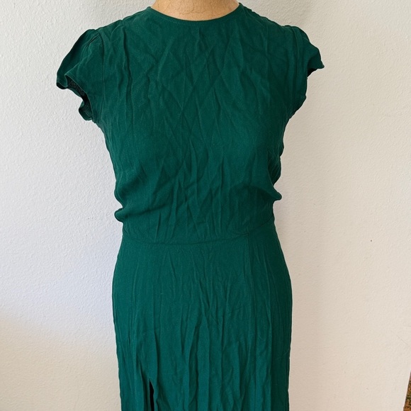 Reformation sz 4 Gavin Dress Elegant Emerald Green opens back detail great cond - Picture 3 of 14